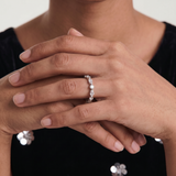 Marquise Round Alternating Half Eternity Ring