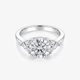 Round Moissanite Trillion Three Stone Ring
