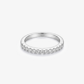 Round Moissanite Pavé Half Eternity Band