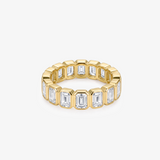 Emerald Moissanite Bezel Full Eternity Band