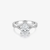 Pear Moissanite Split Shank Pavé Ring