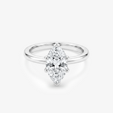 Marquise Moissanite Hidden Halo Solitaire Ring