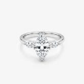 Marquise Moissanite Three Stone Ring