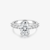 Oval Moissanite Graduated Shoulder Ring