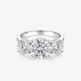 Round Moissanite Three Stone Ring