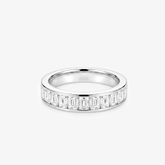 Emerald Moissanite Channel Half Eternity Band