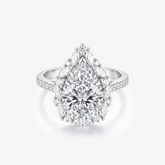 Pear Moissanite Marquise Halo Pavé Ring