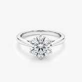 Round Moissanite Six Prong Solitaire Ring