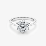 Round Moissanite Six Prong Solitaire Ring