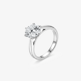 Round Moissanite Six Prong Solitaire Ring