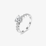 Heart Moissanite Pavé Heart Band Ring