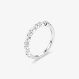 Marquise Round Alternating Half Eternity Ring