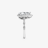 Pear Moissanite Halo Twist Pavé Ring