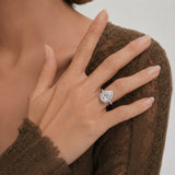 Pear Moissanite Marquise Halo Pavé Ring