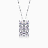 6-stone moissanite cluster pendant in white gold vermeil, square arrangement
