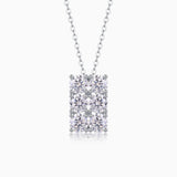 6-stone moissanite cluster pendant in white gold vermeil, square arrangement