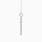 Cross pendant necklace bail and vertical row of stones on link chain