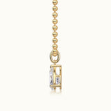 Yellow gold vermeil pendant necklace with rectangular moissanite drop
