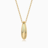 Polished oval dome pendant necklace in yellow gold vermeil on linked chain
