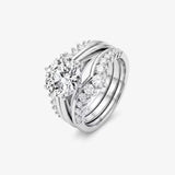 Round Moissanite Crown Bridal Ring Set