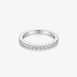Round Moissanite Pavé Half Eternity Band