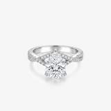 Pear Moissanite Split Shank Pavé Ring