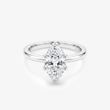 Marquise Moissanite Hidden Halo Solitaire Ring