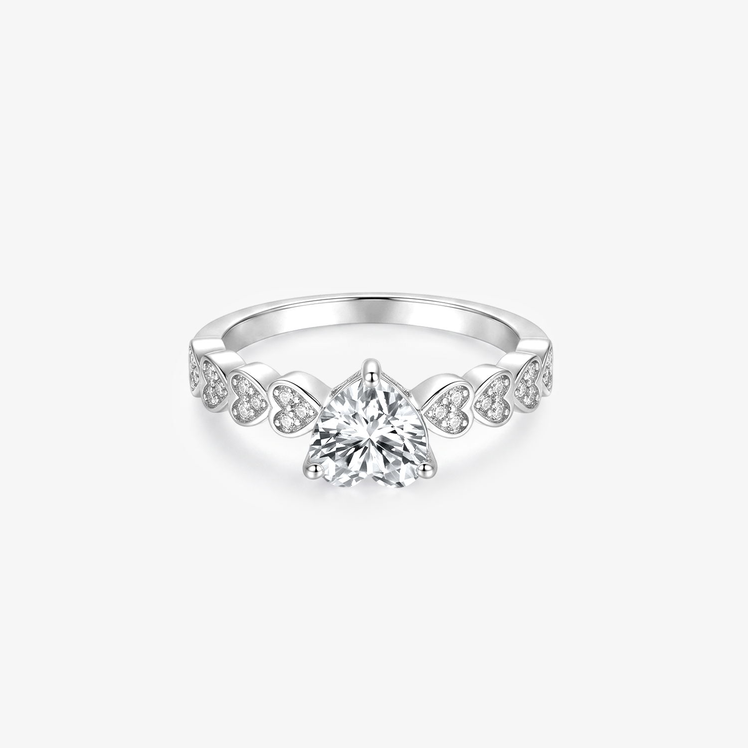 Heart Moissanite Pavé Heart Band Ring