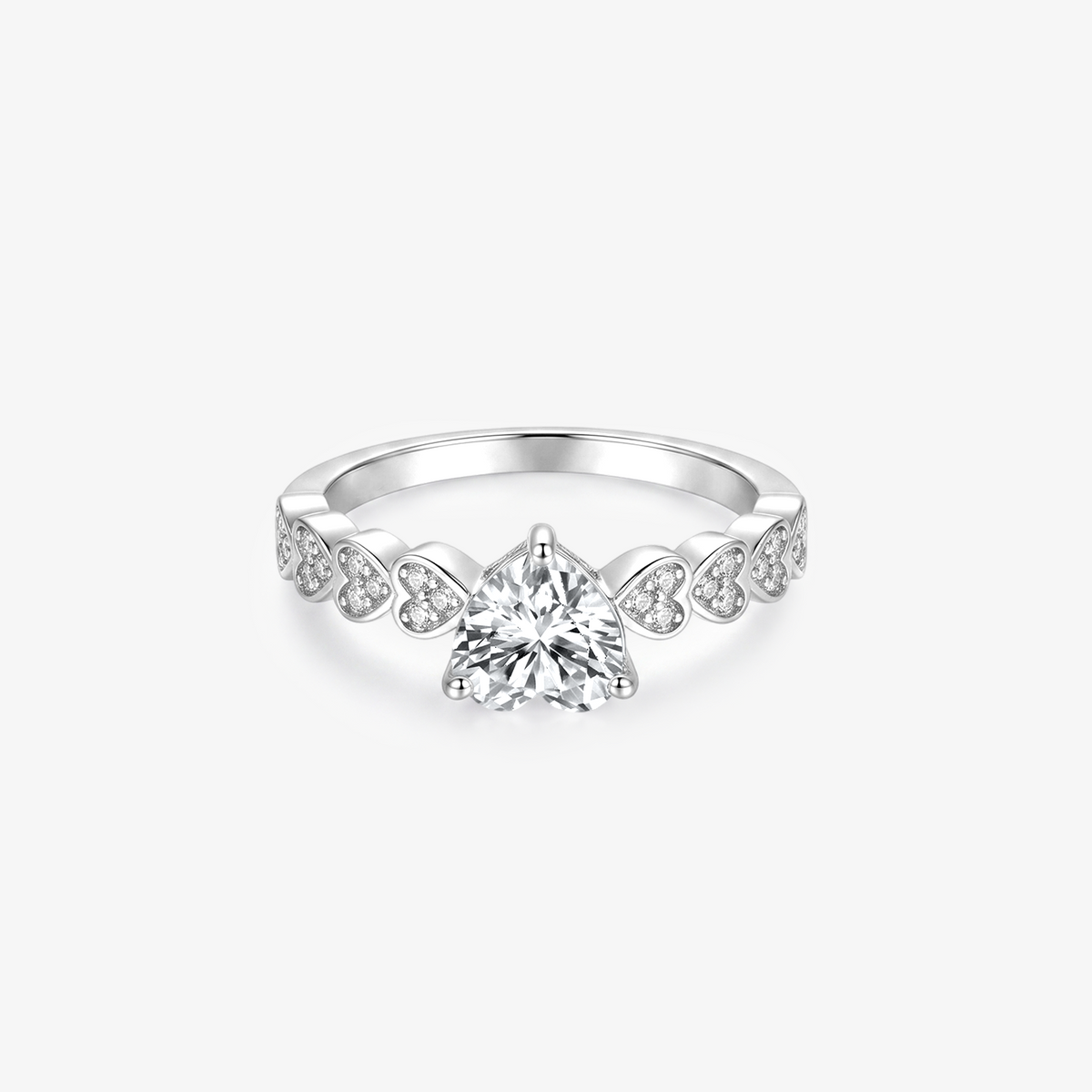 Heart Moissanite Pavé Heart Band Ring