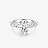 Oval Moissanite Graduated Shoulder Ring