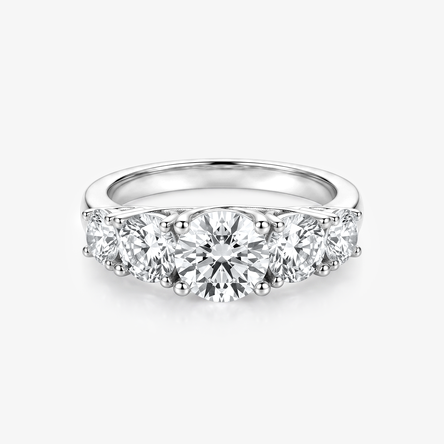 Five Stone Moissanite Band Ring