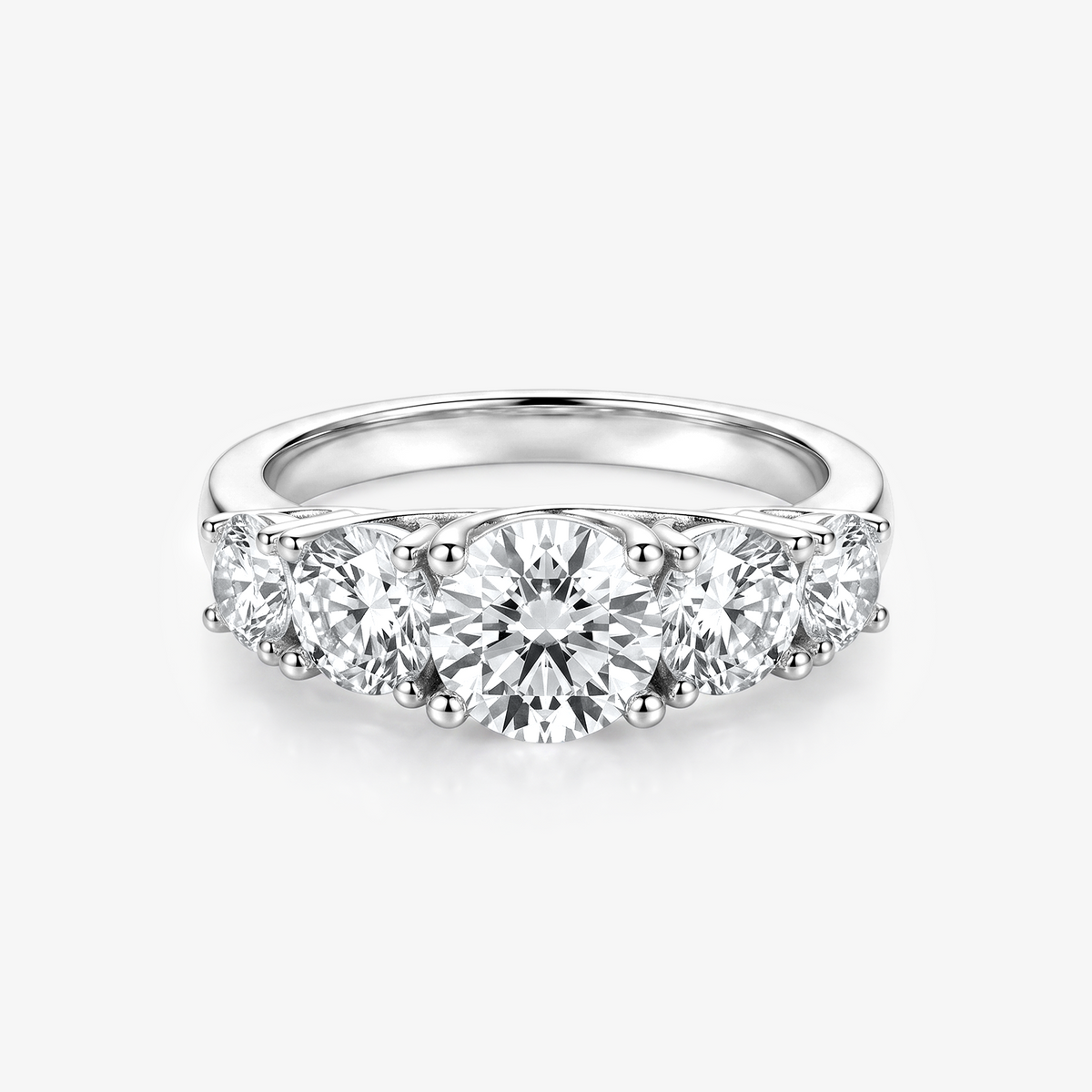 Five Stone Moissanite Band Ring