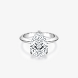Pear Moissanite Solitaire Plain Band Ring