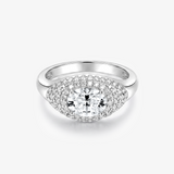 Oval Moissanite Dome Pavé Ring