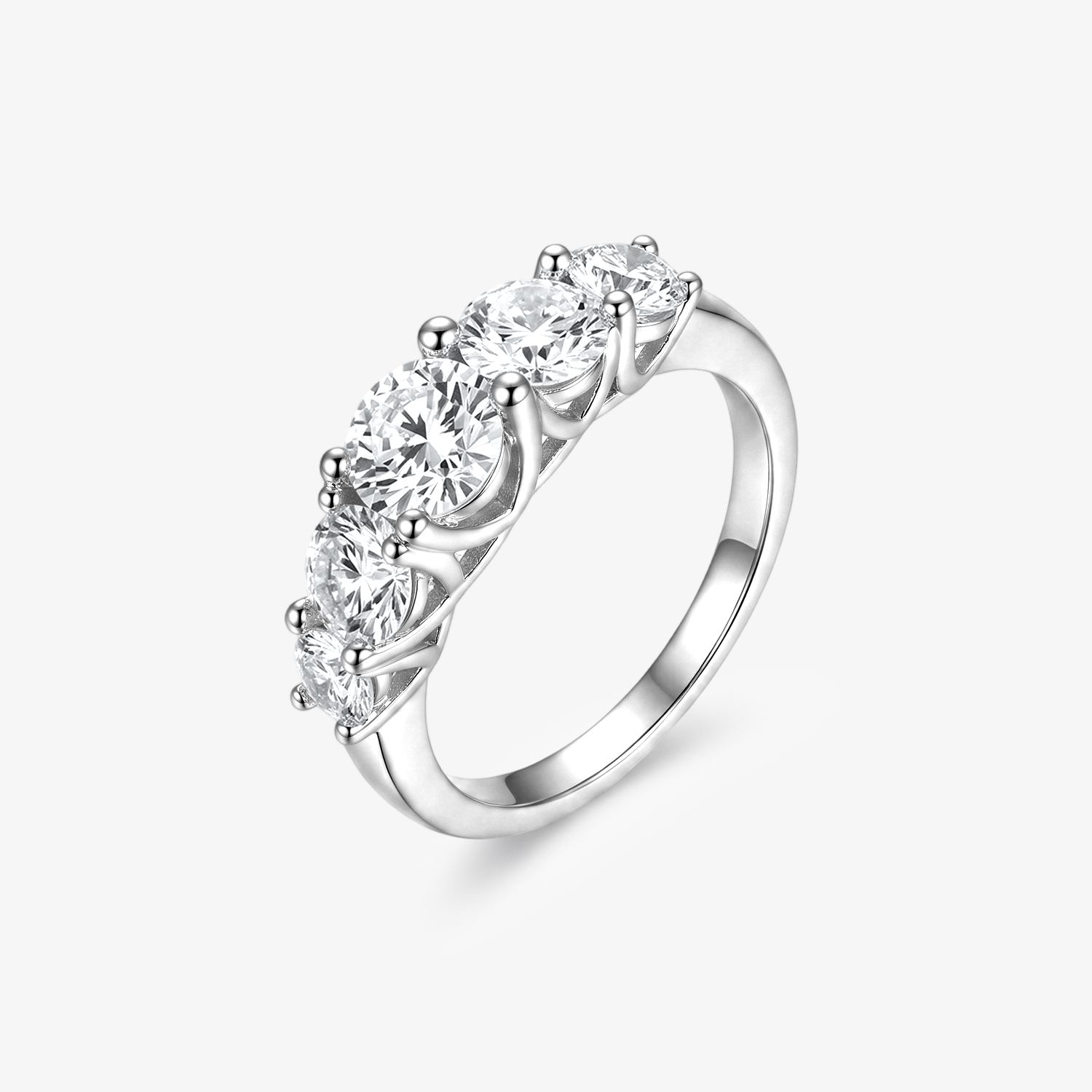 Five Stone Moissanite Band Ring
