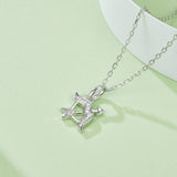 Sagittarius zodiac pendant necklace in white gold vermeil with chain bail and link