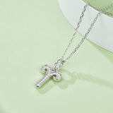 Aries zodiac moissanite pendant necklace, ram-horns charm on silver chain