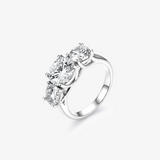 Round Moissanite Three Stone Ring