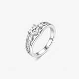 Heart Moissanite Celtic Claddagh Ring