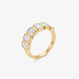 Emerald Moissanite Bezel Five Stone Band