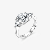 Round Moissanite Trillion Three Stone Ring