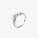 Round Moissanite Double Layer Crown Ring