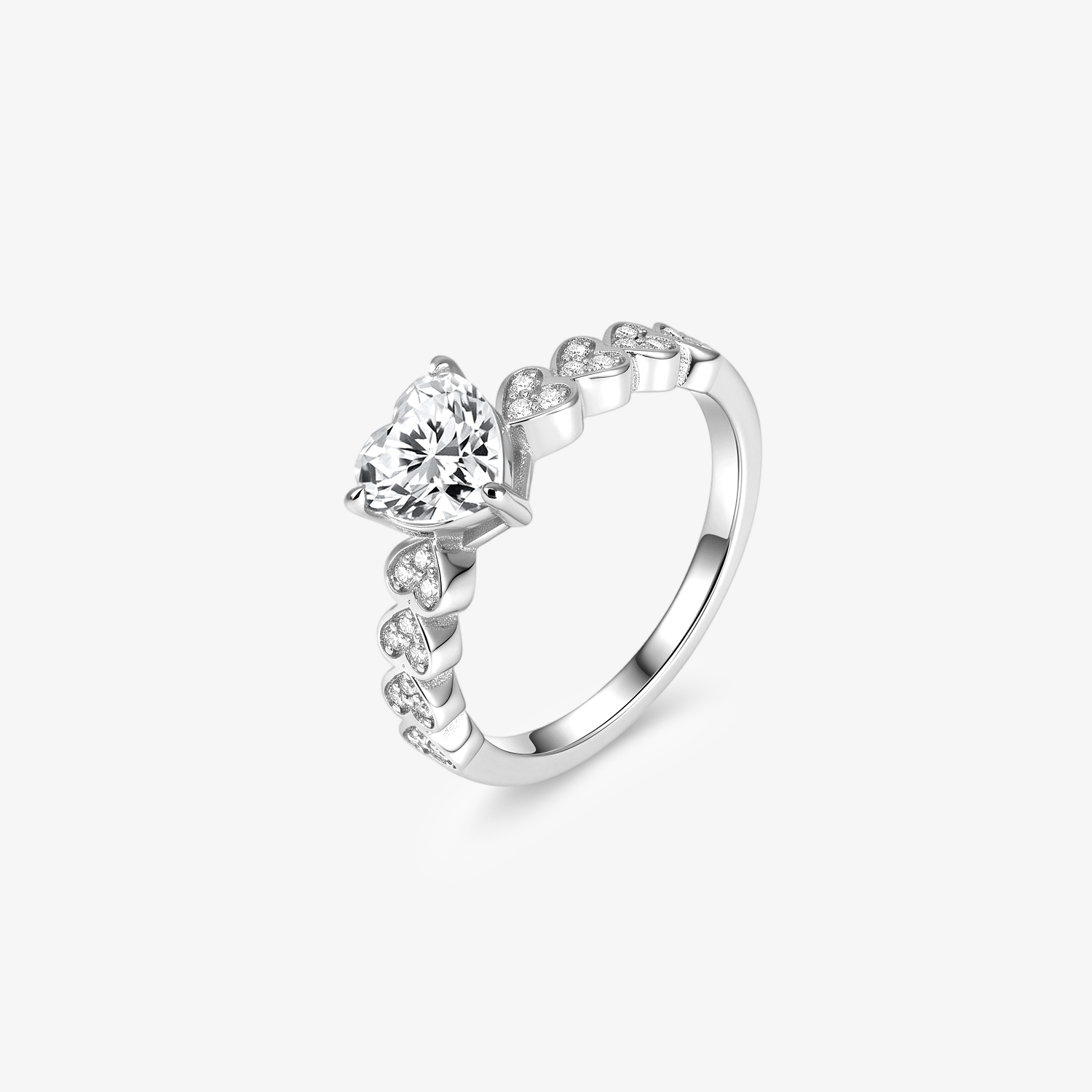 Heart Moissanite Pavé Heart Band Ring