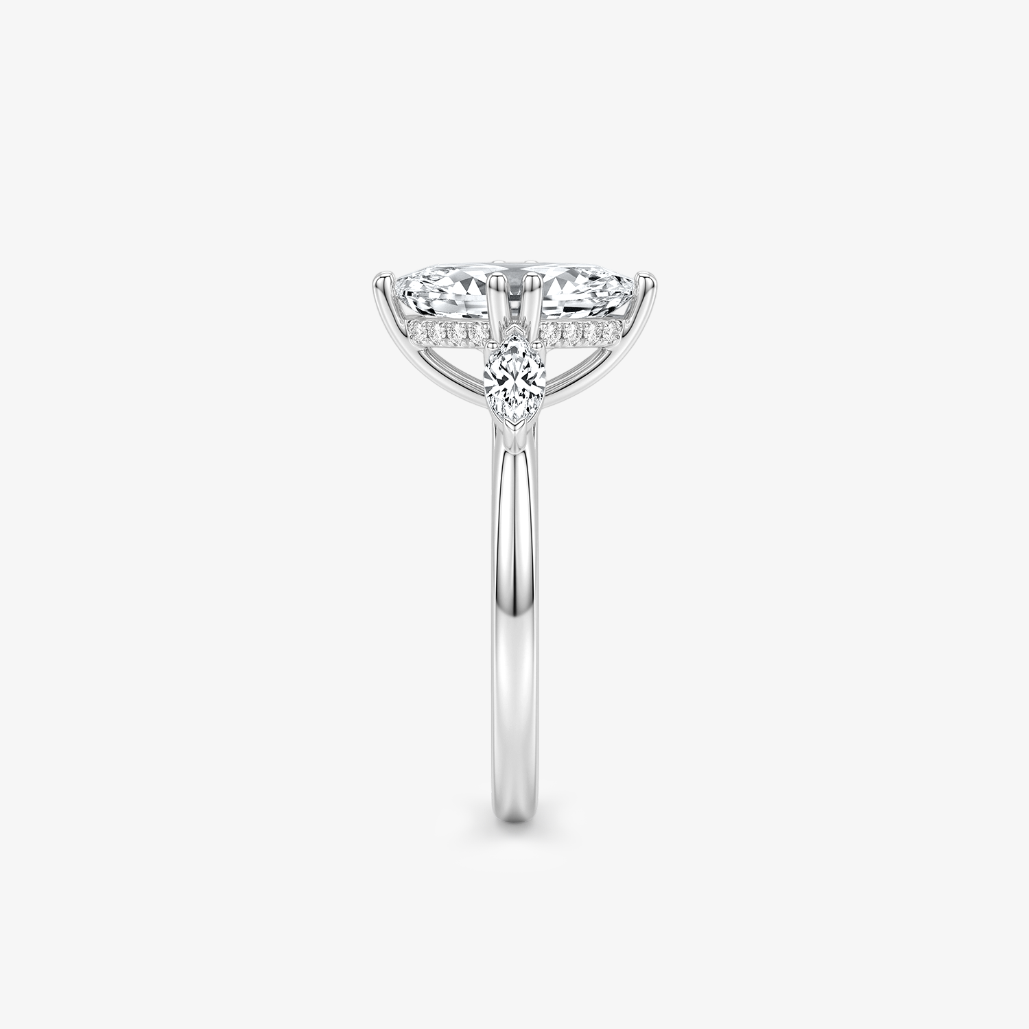 Marquise Moissanite Three Stone Ring