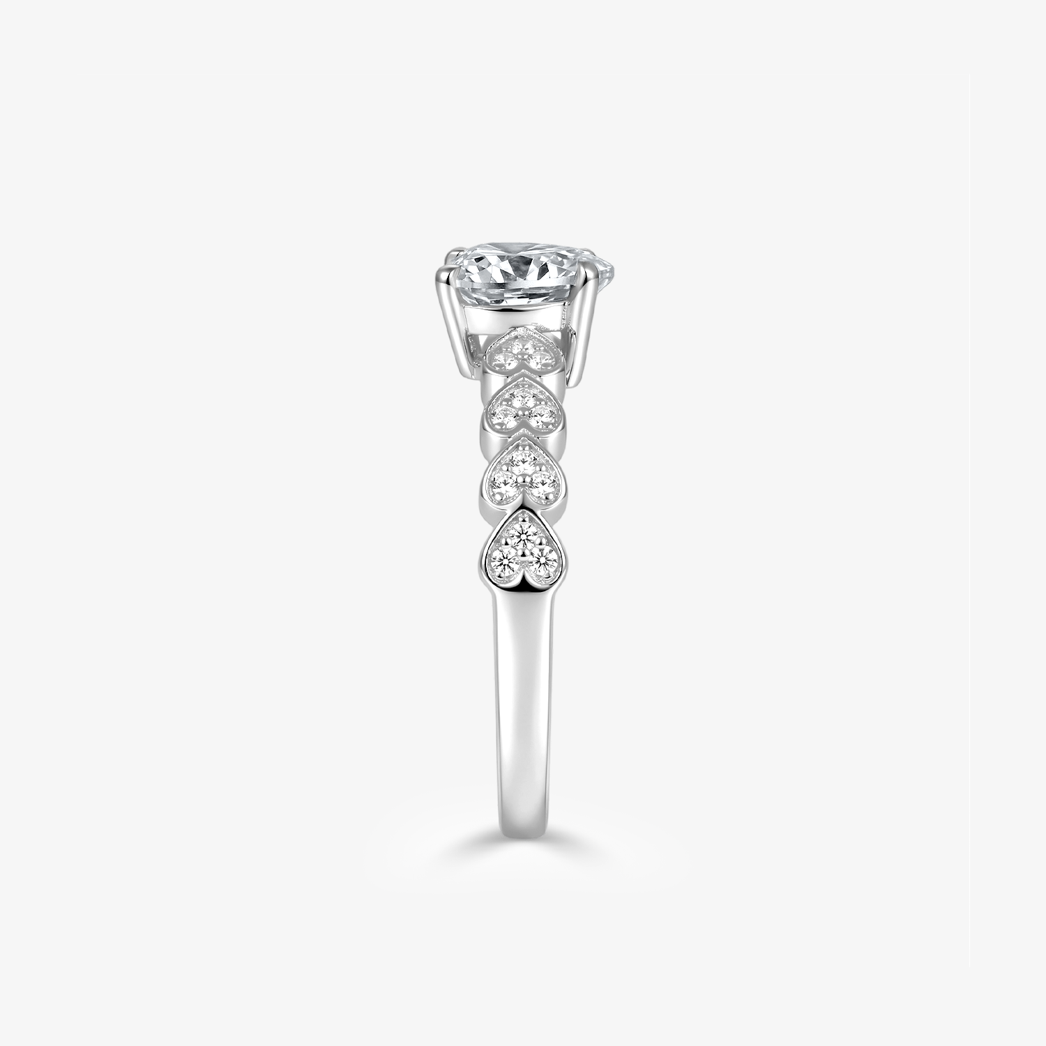Heart Moissanite Pavé Heart Band Ring