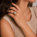 Round Moissanite Bezel Solitaire Gold Ring