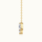 Yellow gold vermeil pendant with marquise and emerald-cut moissanite stones