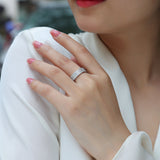 Five-Row pavé eternity band on finger, white gold vermeil sparkle band
