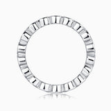 White gold vermeil eternity ring profile with prong-set round stones