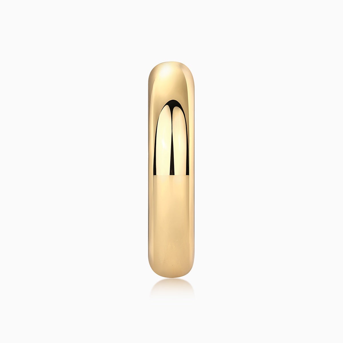 Solitaire Moissanite Bandring, Gelbgold-Vermeil, schmale Profilansicht